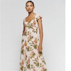 Reformation Myah Floral Print Midi Dress